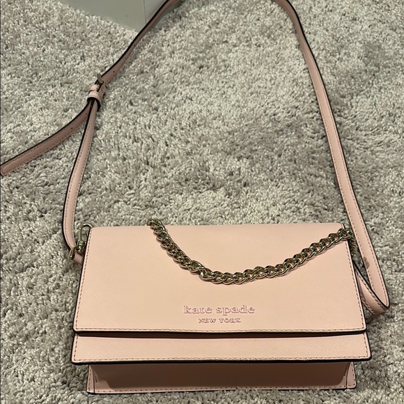 kate spade Handbags - KATE SPADE PINK CROSSBODY BAG WITH CHAIN